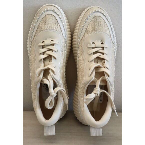 Dolce Vita Women's Sz 10M Ivory Woven Knit Dannis Platform Sneakers - Picture 9 of 9
